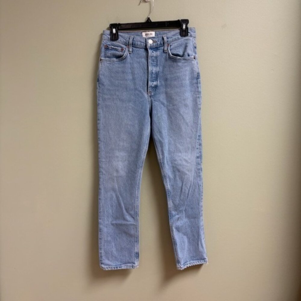 AGOLDE Riley High Rise Straight Crop Jeans Size 27 Button Fly Organic Cotton